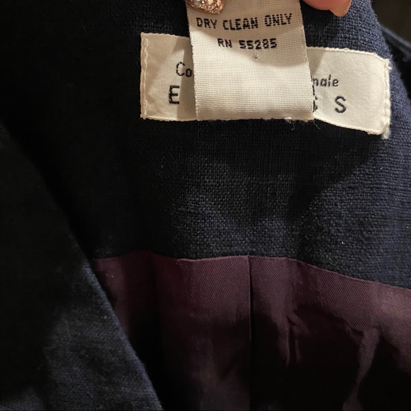 Vintage Express navy blue sleeveless linen dress - Picture 14 of 16